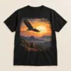 Sunrise Eagle Horizon Graphic T-Shirt — main — AI design mockup