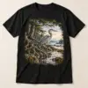 Coastal Cedar Heron Graphic T-Shirt — main — AI design mockup