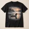 Lake Mist Loon Graphic T-Shirt — main — AI design mockup